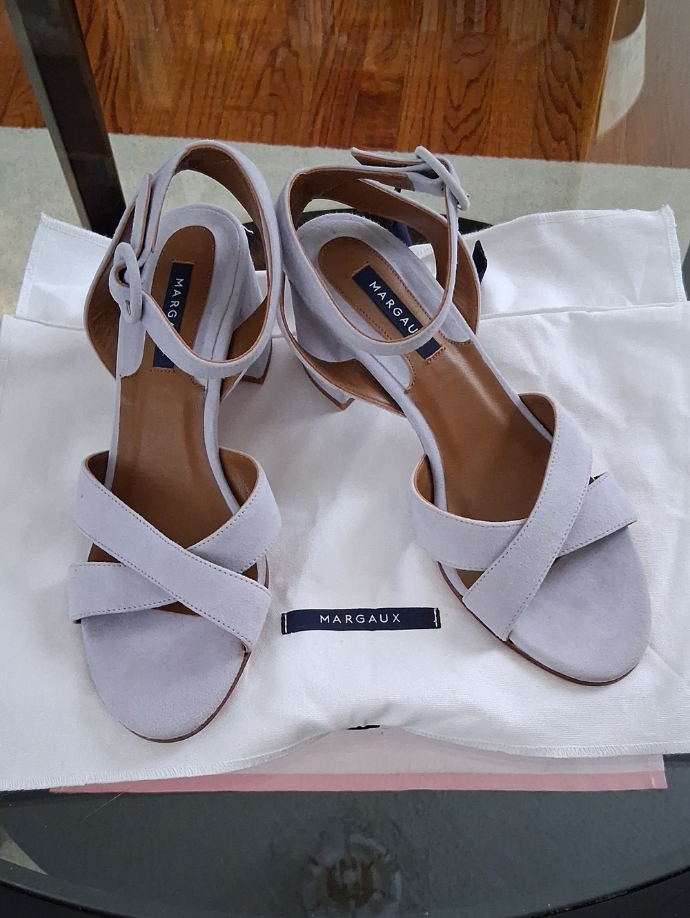 Margaux City Sandal Grey Suede Sandals SZ 38